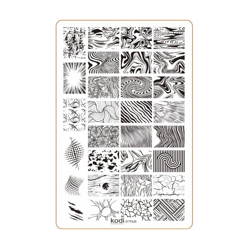 Металева пластина для стемпінгу Kodi Professional Plus size 07, 9.5*14.5 см